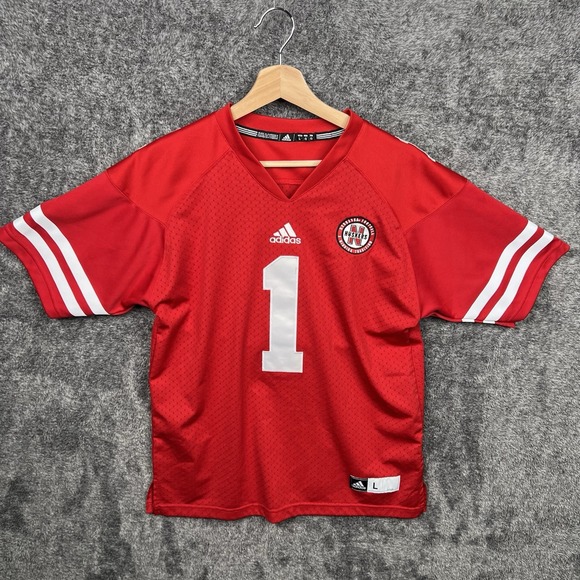 Nebraska Cornhuskers Football Jersey YOUTH KIDS Adidas Stitched #1 Size Large - Picture 1 of 11
